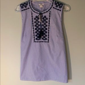 Timeless NWT  J crew embroidered top. Size 10